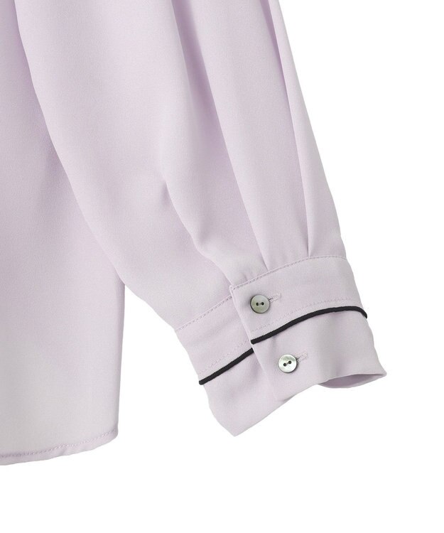 YECCA VECCA 配色ラインボウタイブラウス Lavender