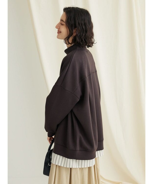 CRAFT STANDARD BOUTIQUE ポンチモックネックビッグプルオーバー Charcoal Gray