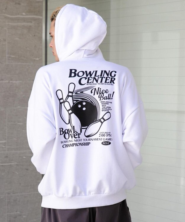 WEGO ヘビーウエイトユニークモチーフプルパーカー ホワイト