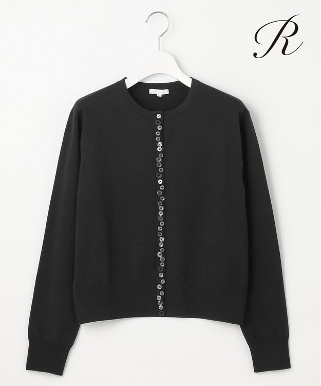 23区 【R(アール)】シルクコットン カーディガン ブラック系