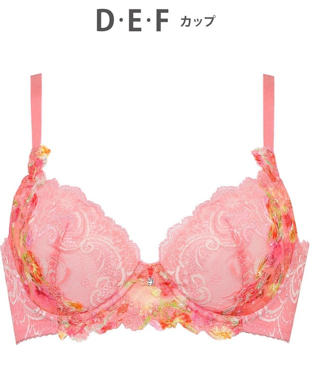 Wing ブラジャー Wing Lesiage 脇すっきりの着やせシルエット 背中の段差・脇のハミ肉軽減 【2920シリーズ】 Gカップまで対応 大きいサイズ ブラ PB2921 ウイング／ワコール オレンジ