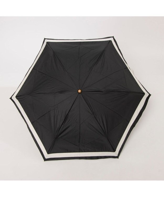 UNBILLION カシュネ cachenez / PU切り継ぎボーダー3段折りたたみ傘 ブラック