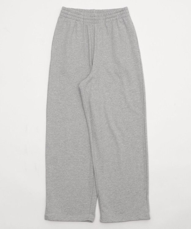 WEGO 【ウエストゴム】スウェットワイドパンツ 杢グレー