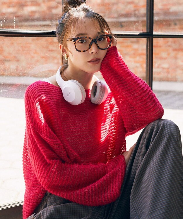 earth music&ecology ふんわりシアープルオーバー Red