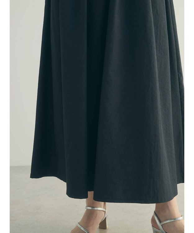 Green Parks armonia.異素材切替ドルマンワンピース Charcoal Gray