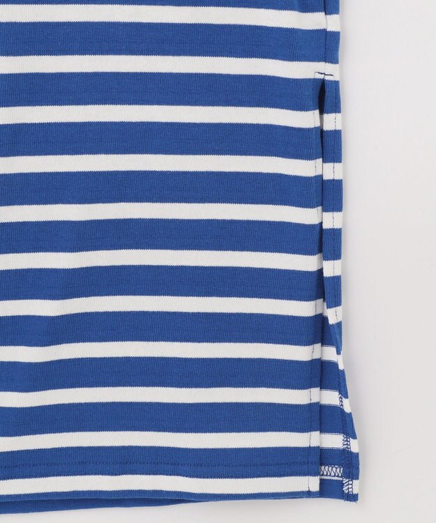 SHARE PARK LADIES 【UVカット】ボーダーロゴ半袖カットワンピース ブルー系1