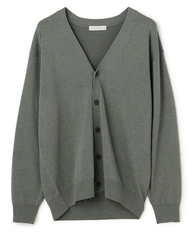 UNFILO MENS 【男女兼用】ソフトサーモ アンチピリングニット カーディガン チャコール