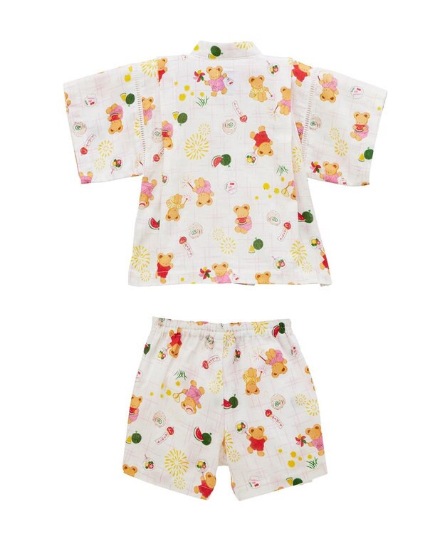 MIKI HOUSE HOT BISCUITS 【ミキハウス】【80-120cm】ミキハウスベア 甚平スーツ 白