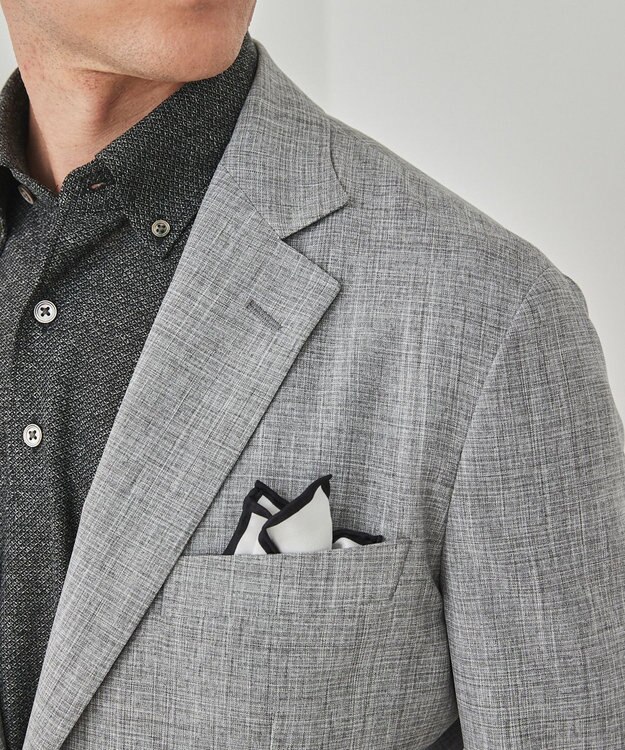 GOTAIRIKU ウォッシャブルに進化【洗える/シワになりにくい/ストレッチ】タイワンタフタ ジャケット ライトグレー系