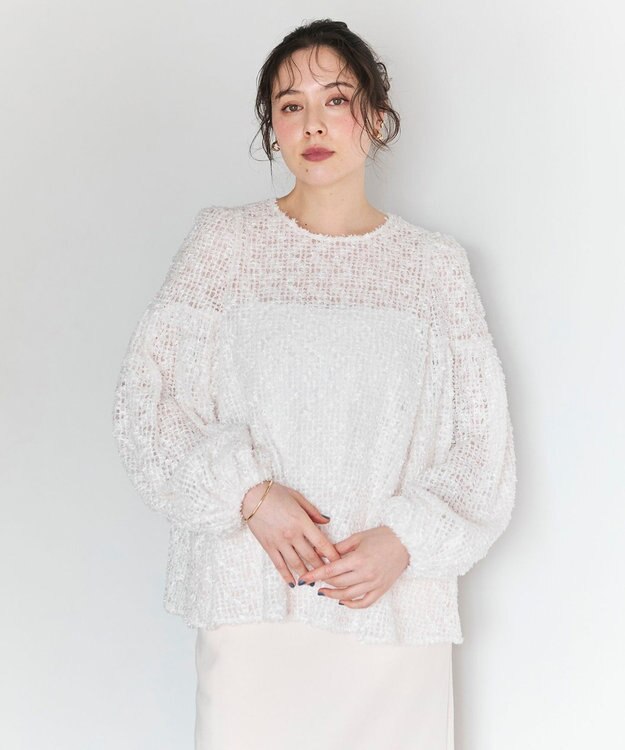 #Newans 【洗える】フィラッフィギャザースリーブブラウス ブラック