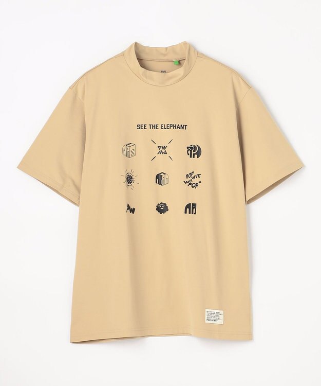 PW CIRCULUS 【MEN】9モチーフモックネック ゴルフ ベージュ系