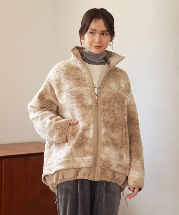 Green Parks スタンドボアジャケット Beige