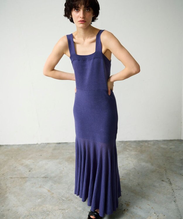 GRACE CONTINENTAL ニットキャミワンピース ブルー