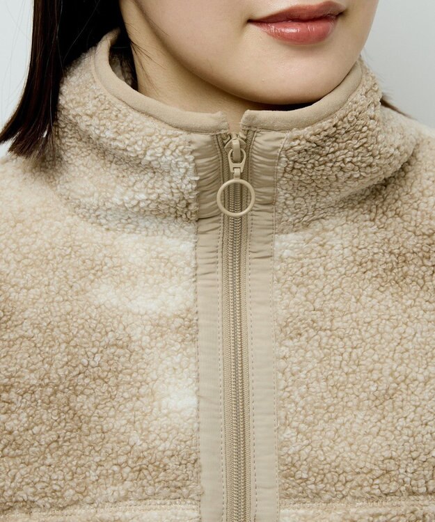 Green Parks スタンドボアジャケット Beige