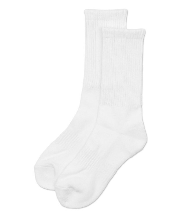 WEGO サポート付き無地リブソックス ホワイト