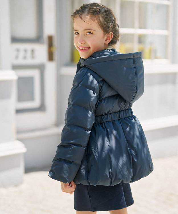 組曲 KIDS 【110-140cm】キルティング 中綿コート ネイビー系