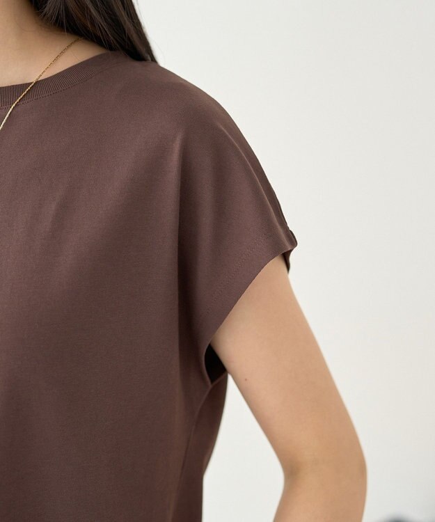 earth music&ecology 【遮熱・接触冷感・UVカット】フレンチスリーブTシャツ Brown