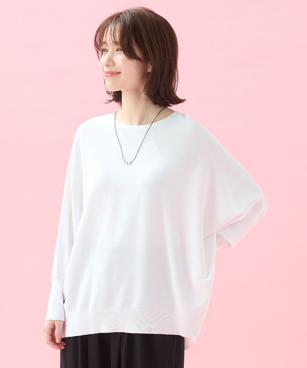 ANY 【洗濯機可/UVカット/接触冷感】クールタッチボクシーニット オフ