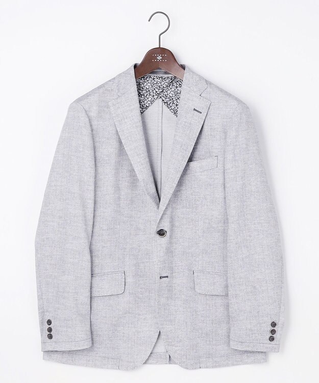 JOSEPH ABBOUD 【キングサイズ・通気性/清涼/軽量/ストレッチ】クールピケストレッチジャケット ライトグレー系