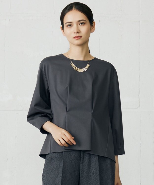 自由区 S クリアコットンポンチタックジャージ カットソー スレート