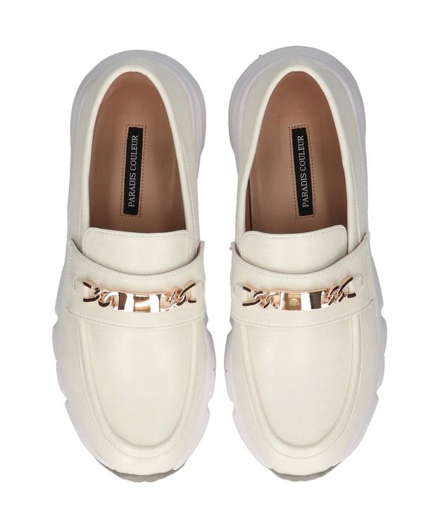 Bridget Birkin 【PARADIS COULEUR】メタルチェーンローファースニーカー オフホワイト