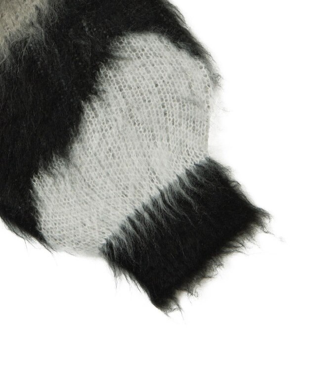 WEGO 【ユニセックス着用ITEM】マーブルシャギーニットプルオーバー ブラック