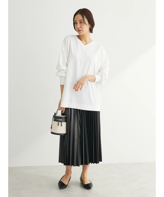 Green Parks 前後でも着れちゃう万能長袖ロンＴ Off White