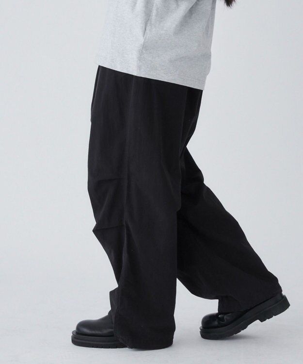 WEGO サイドスリットパラシュートパンツ ブラック