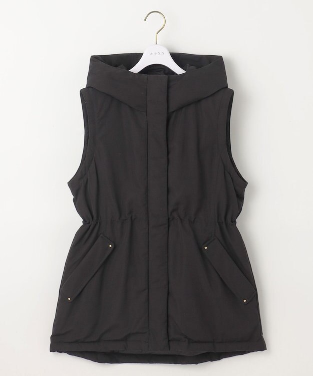 ANY SIS 【撥水・洗える】2WAYドロストフーディミドル ダウン ブラック