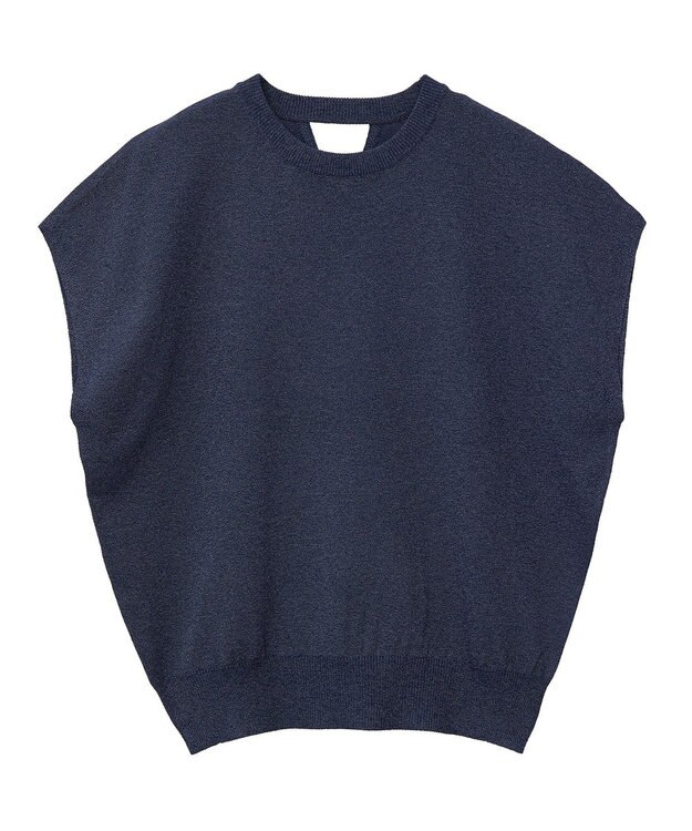 AMERICAN HOLIC 【接触冷感】ラメフレンチスリーブニットプルオーバー Navy