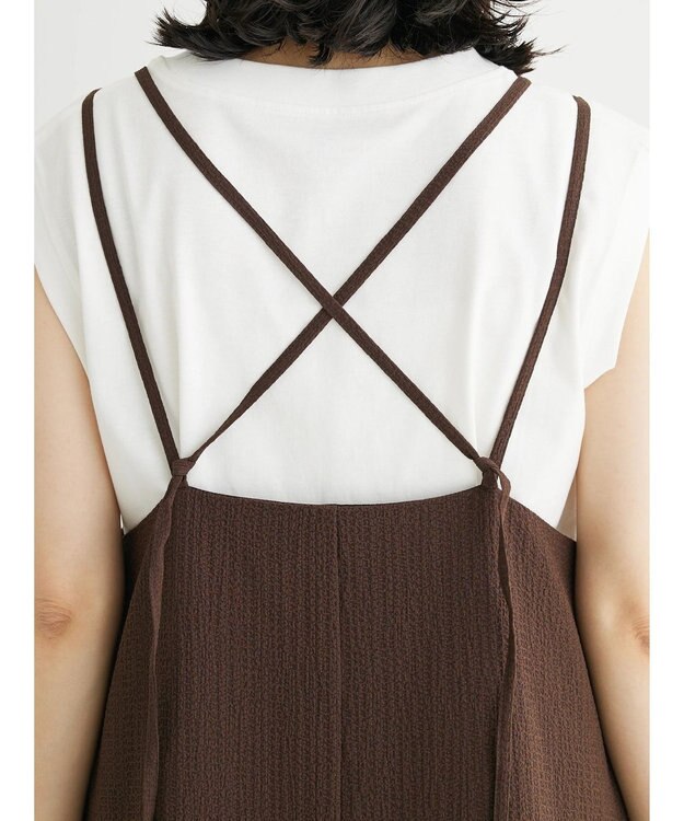 Green Parks 表面感キャミワンピース Brown