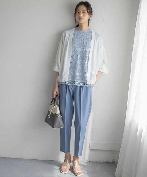 組曲 ラッセルレース ブラウス サックスブルー系