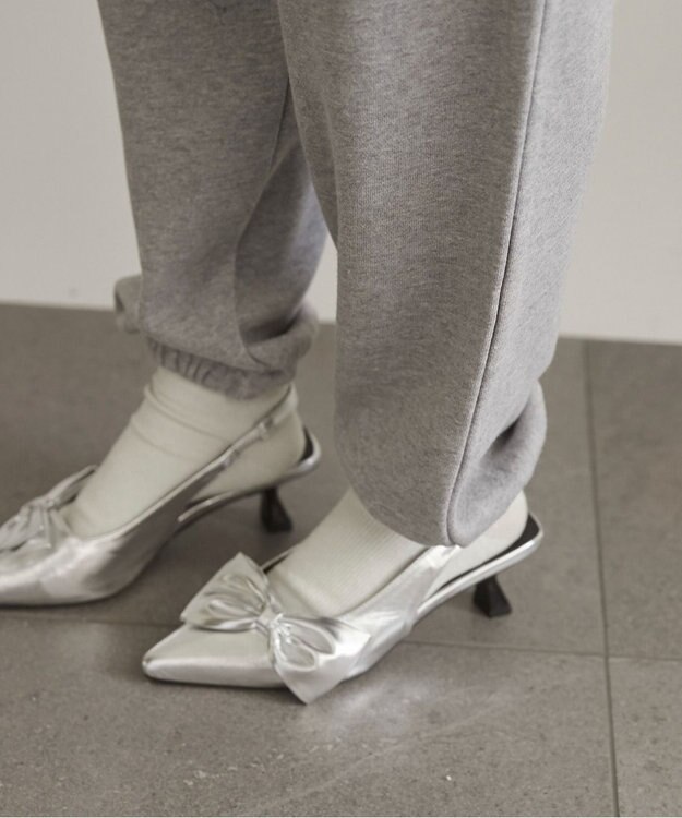 WEGO 【ANGIE VINTAGE】ワンポイント刺繍 裏毛 スウェットパンツ 杢グレー