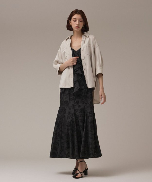 GRACE CONTINENTAL ツイルハーフスリーブシャツ ベージュ