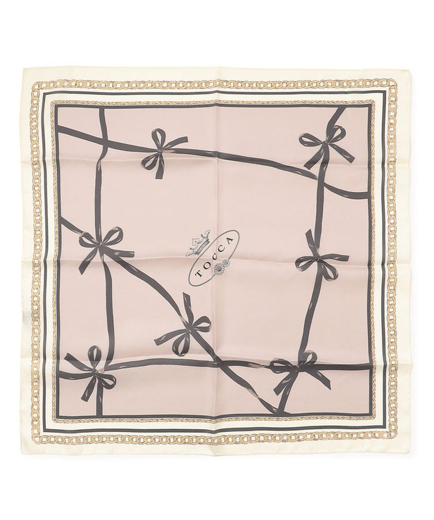 TOCCA 【岡崎紗絵さん着用】RIBBON&HIGHHEEL SILK SCARF シルクスカーフ ベージュ系