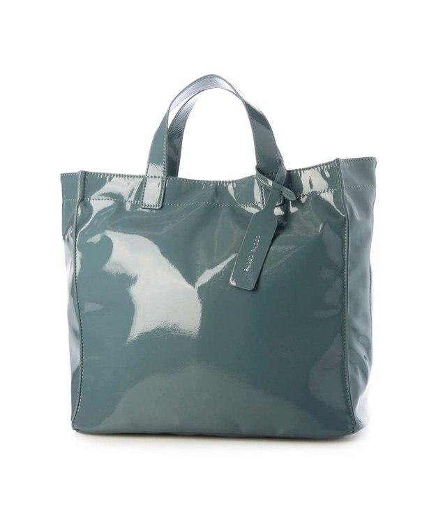 UNBILLION カシュカシュ cachecache / ソフトエナメルスクエア手提げトート ライトブルー