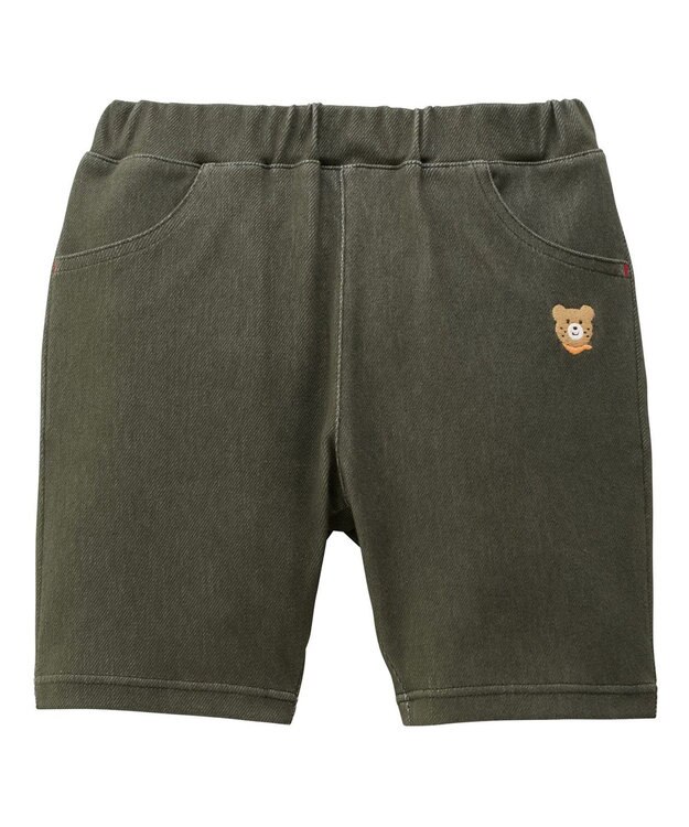 MIKI HOUSE HOT BISCUITS 【80-120cm】【Everyday Series】ワンポイント ストレッチ6分丈パンツ カーキ