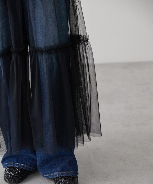 AMERICAN HOLIC チュールキャミワンピース Black