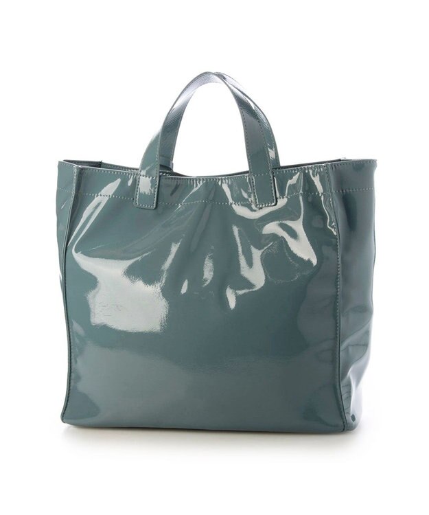 UNBILLION カシュカシュ cachecache / ソフトエナメルスクエア手提げトート ライトブルー