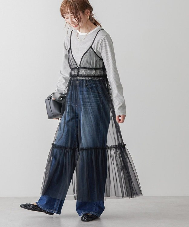 AMERICAN HOLIC チュールキャミワンピース Black