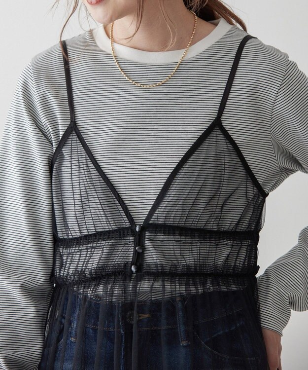 AMERICAN HOLIC チュールキャミワンピース Black