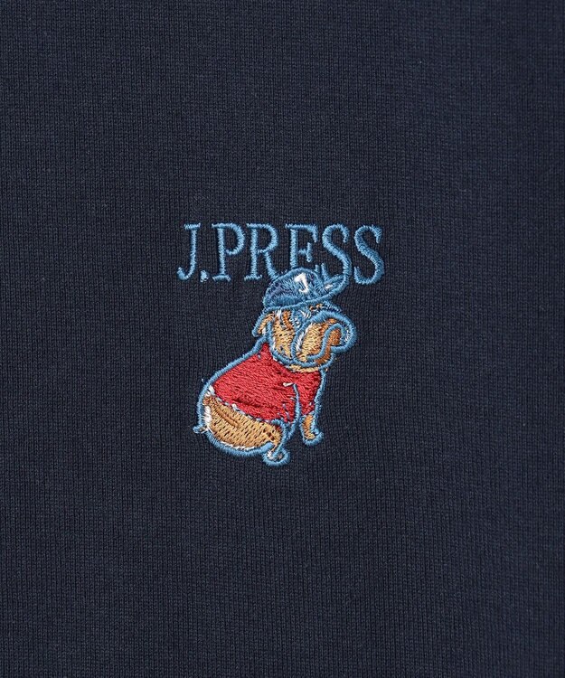 J.PRESS MEN 【AaronChang】【UNISEX】ブルドック エンブロイダリー Tシャツ ネイビー系