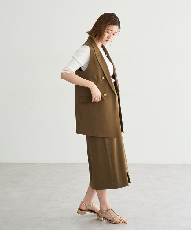 YECCA VECCA ドライタッチナロースカート Brown