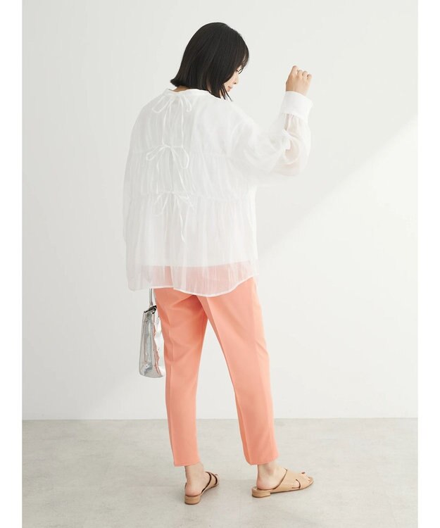 Green Parks ・ＥＬＥＮＣＡＲＥ　ＤＵＥ　シアーバックリボンチュニック Off White