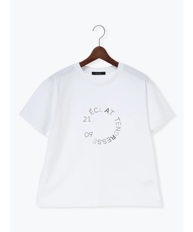 Te chichi ラインストーンサークルロゴTシャツ オフホワイト