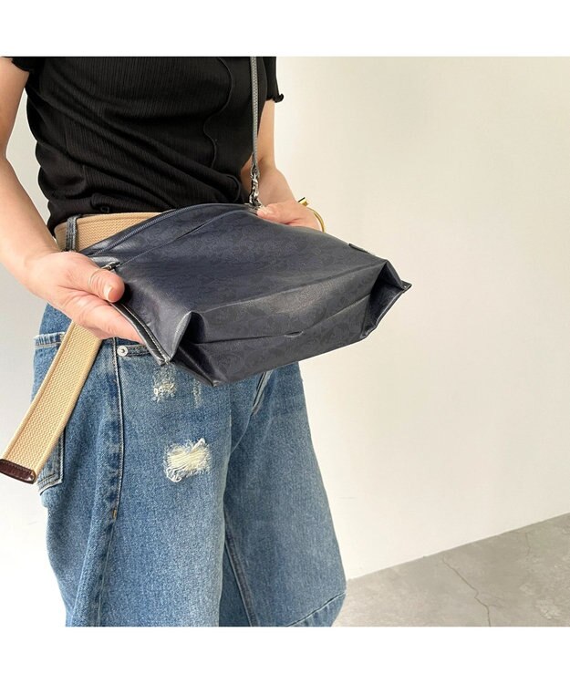 PELLE BORSA 縦ショルダー Alive アライブ 4418 ネイビー