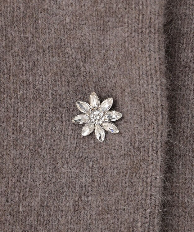 組曲 L 【加藤ローサさん着用】フラッフィーファーニット ジャケット ブラウン系