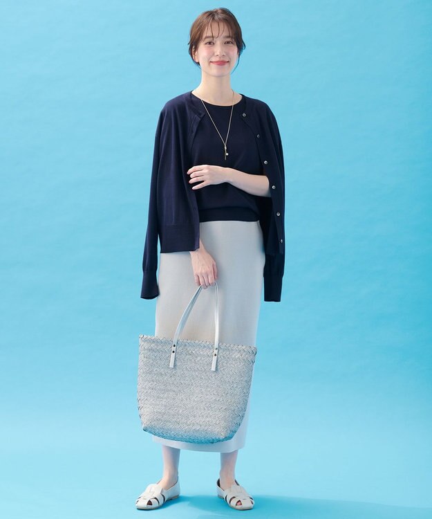 ANY 【2SET】ニットツインセット（ノースリーブニット＋カーディガン） ネイビー