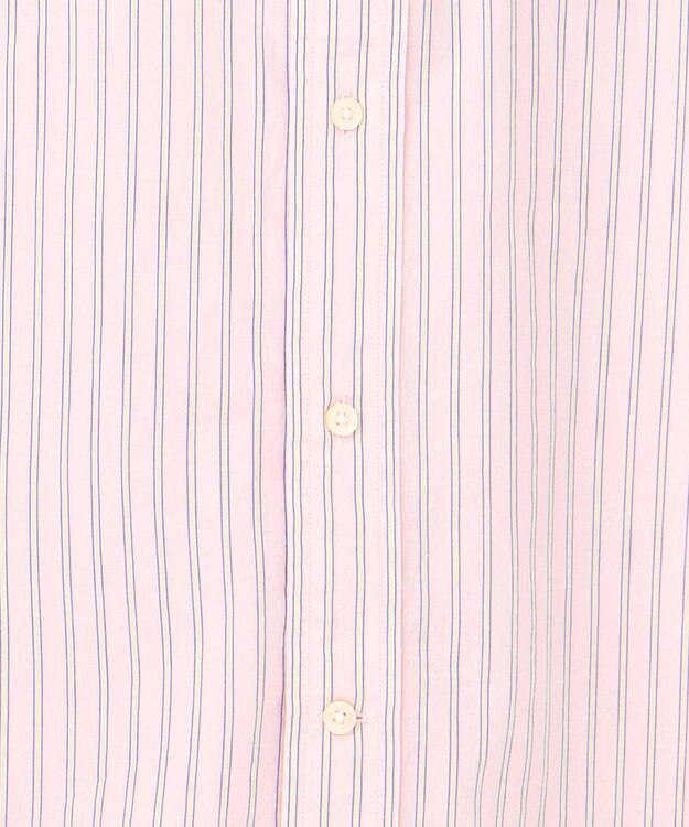 J.PRESS YORK STREET 【UNISEX】タイプライターストライプ バンドカラーシャツ ピンク系1