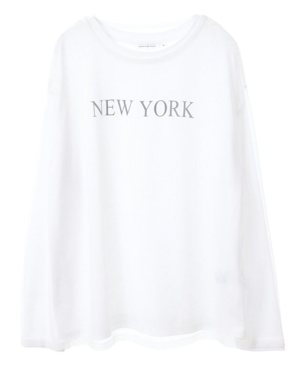 AMERICAN HOLIC ＳＥＴ　チュールＴ＋ロゴＴ Off White